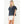 Short Sleeve Navy Lace Detail V-Neck Top