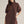 Solid Brown Short Puff Sleeve Mini Dress