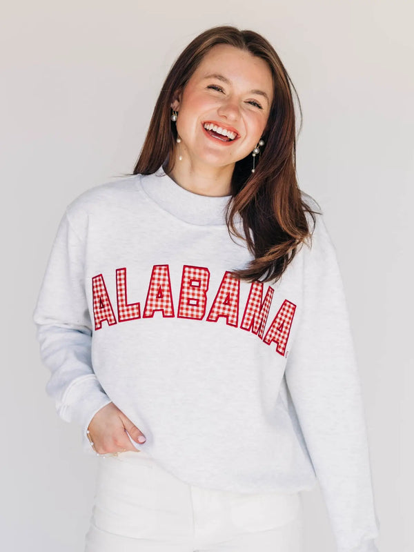 The Mallory Mockneck Alabama Gingham | Ash