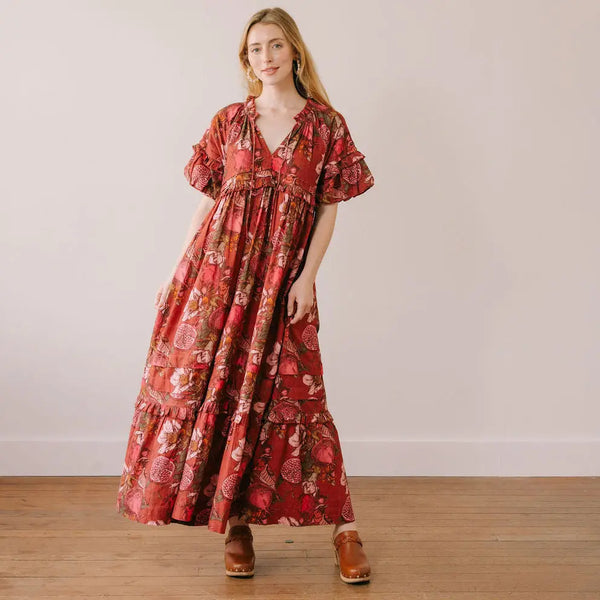 Pomegranate Floral Charlotte Dress