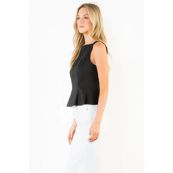 Sleeveless Black Peplum Top