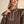 Cocoa Brown Embroidered Long Sleeve Top w Ruffle Mock Neckline