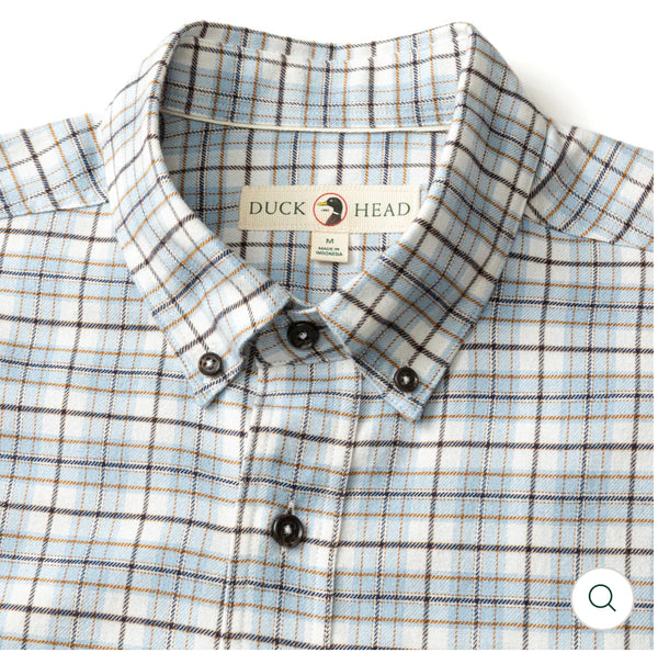Cotton Flannel Sport Shirt
Layne Plaid Glacier Blue