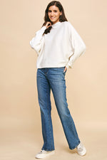 Dolman Sleeves Sweater Top - Off White