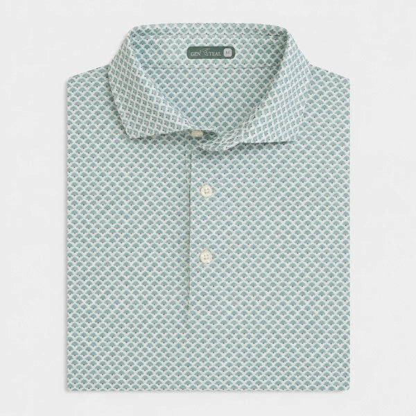 Agave Printed Performance Polo - Desert Green