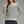 Ecru Stripe Long Sleeve Sweater w Round Neckline