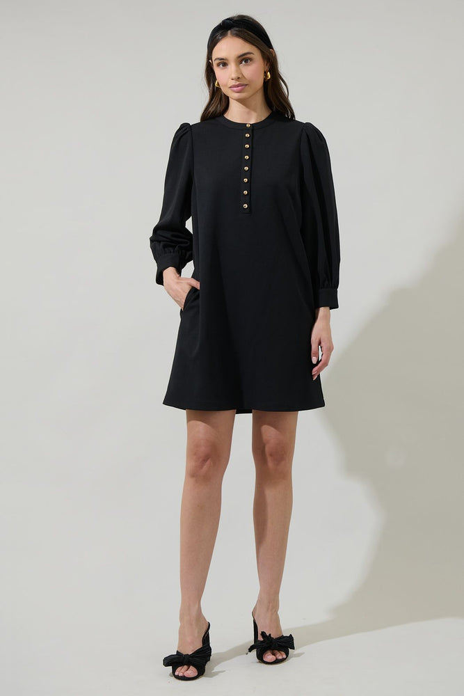 Kenny Button Up Shift Mini Dress