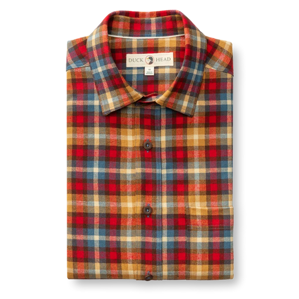 Cotton Flannel Sport Shirt - Pomegranate