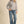 Grey Gingham Embroidered Trim Button Up Top