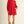 Red Long Sleeves Lovely Solid Dress w Edge Accent