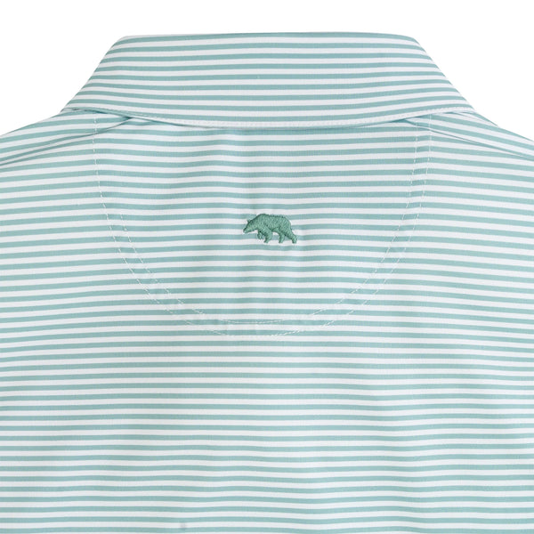 Echo Stripe Performance Polo - Aquifer