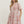Pink Printed Short Sleeve Midi Dress w V-neck