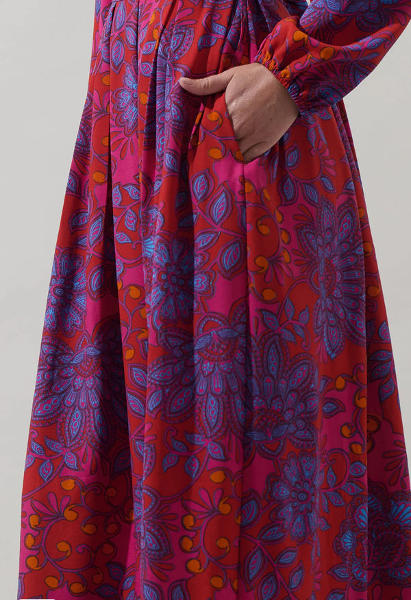 Darret Floral Lucie Pleated Maxi Skirt