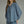 Long Sleeve Denim Top featuring Ruffled Trim