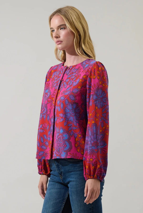 Darret Floral Marwa Long Sleeve Blouse