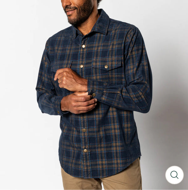 Corduroy Plaid Snap Shirt
Cavern Plaid Maritime Blue