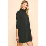 Back Neck Tied Mini Dress - Black