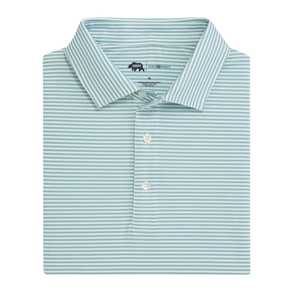 Echo Stripe Performance Polo - Aquifer