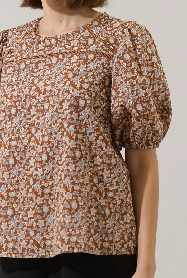 Ramsey Ditsy Mawlin Puff Sleeve Blouse