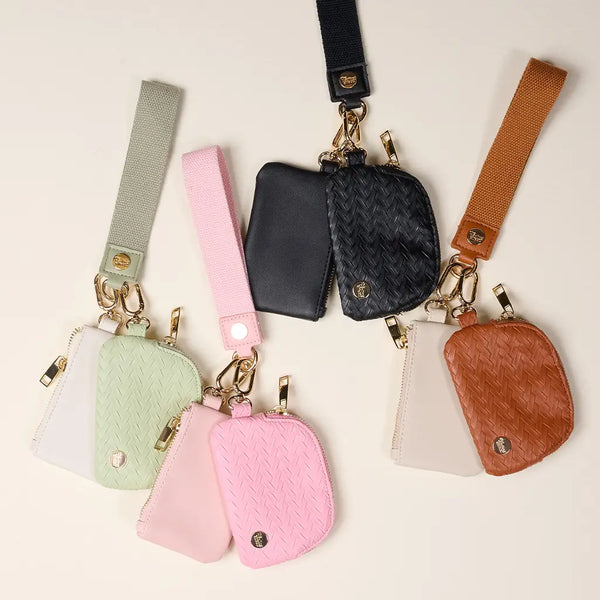 Dynamic Duo Pouch Luxe Wristlet–Black