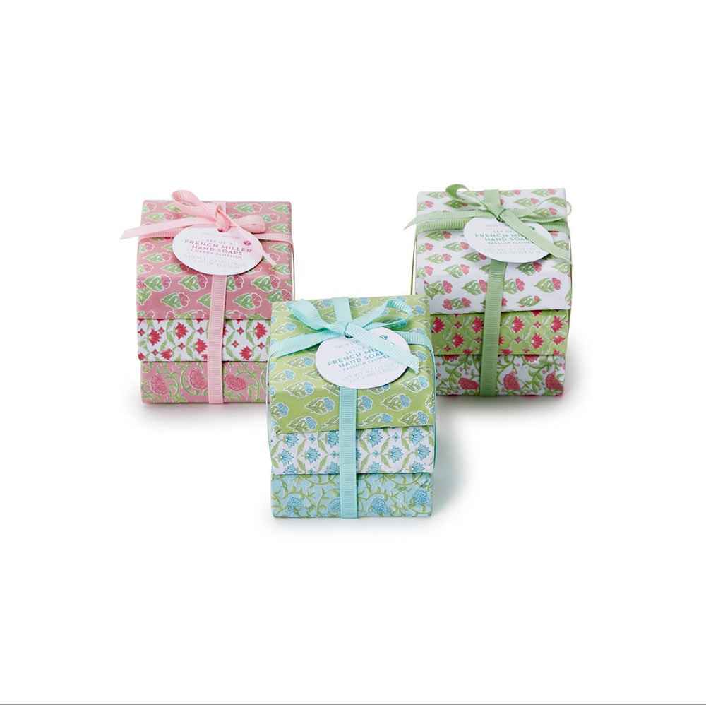 FLORAL BLOCK PRINT WRAPPED SOAP