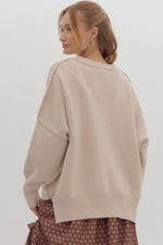 Oversized Knit Sweater: Almond