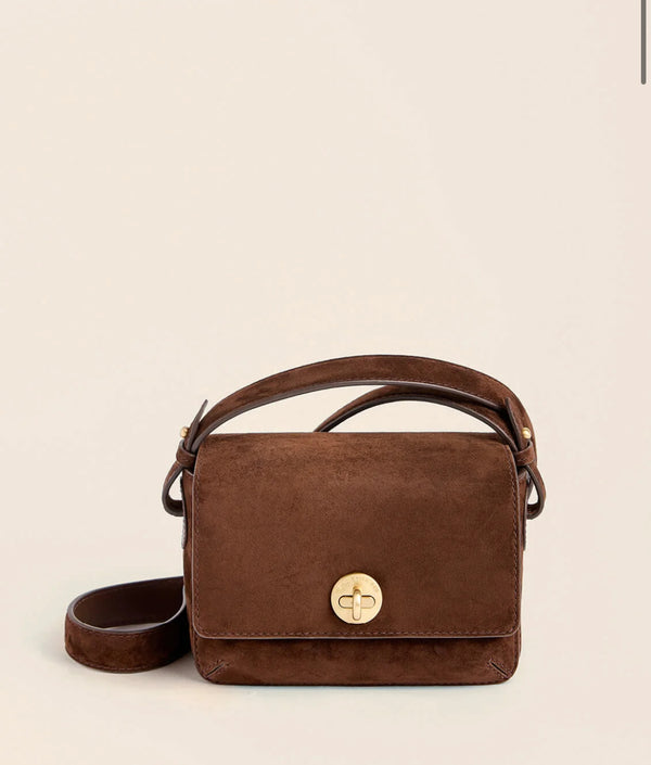 Siren Olivia Phone Suede Crossbody Espresso