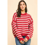 Stripe Sweater Pullover - Red