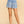 Embroidered Blue Eyelet Short with Belt