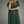 Green Eyelet Puff Sleeve Midi Dress w Ruffled Mock Neck