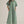 Green Stripe Shirt-Style Midi Dress featuring Side Slits