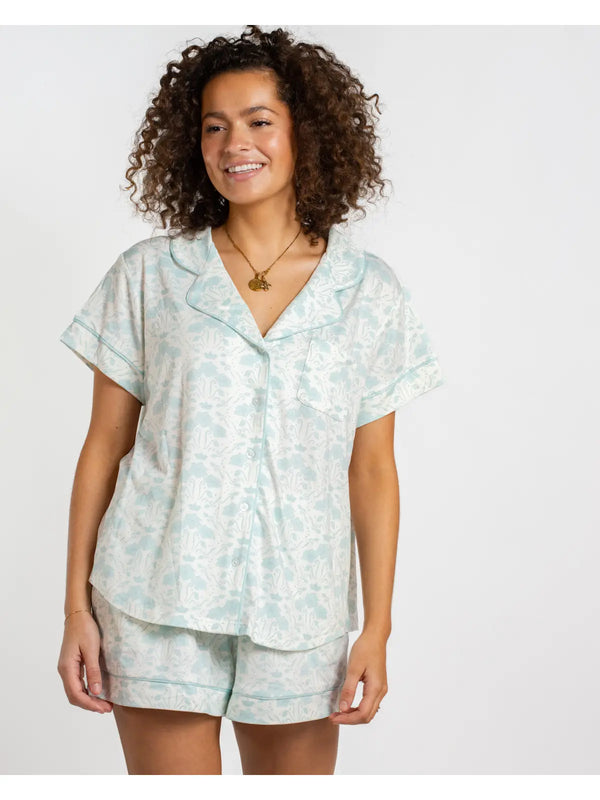 Royal Turnbridge Sleep Shorts Soft White/Blue