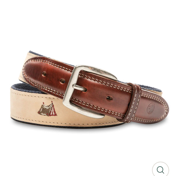 Nubuck Leather Embroidered Belt