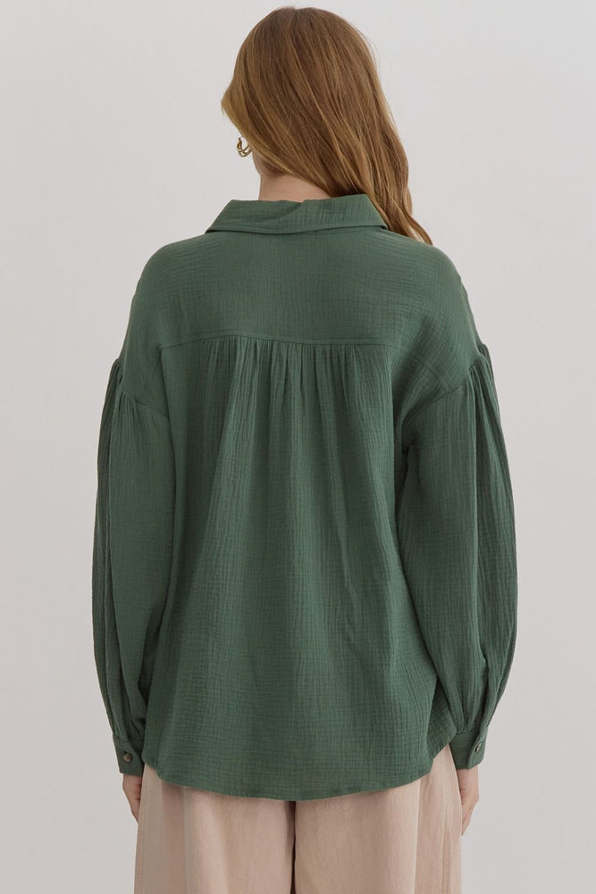 Forest Green Oversized Dolman Sleeve Top