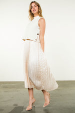 Pleated Skirt Dress - Cream