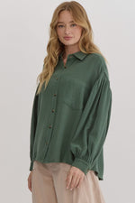 Forest Green Oversized Dolman Sleeve Top