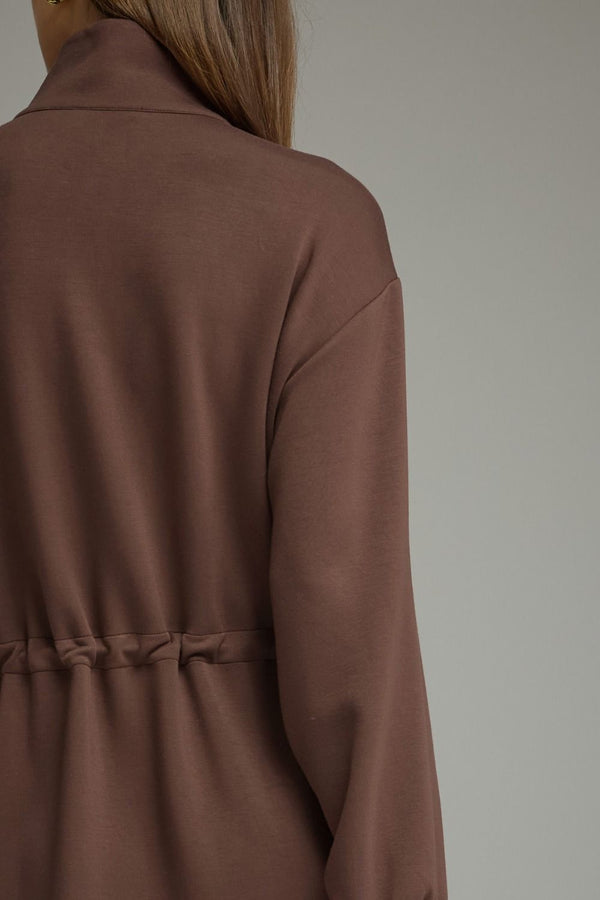 Espresso Solid Balloon Sleeve Knit Mini Dress