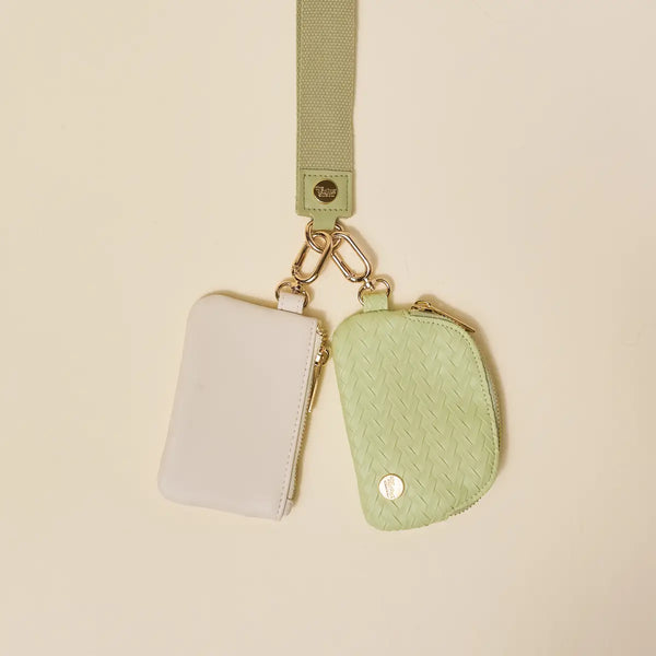 Dynamic Duo Pouch Luxe Wristlet–Sage