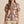 Ecru & Floral Print Puff Sleeve Top featuring Contrast Binding