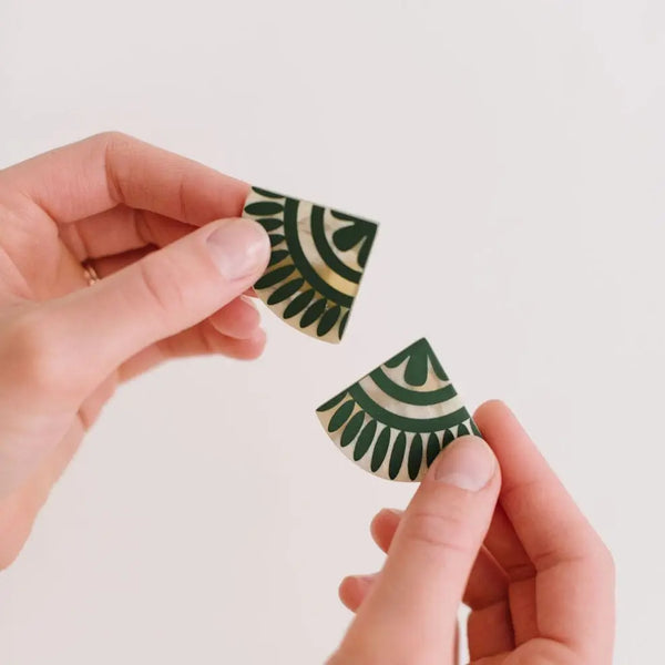 Green Porcelain Earrings