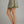 Olive Stripe Mini Skirt w Contrast Hem