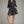 Lined Black & Purple Floral Print ¾ Balloon Sleeve Mini Dress