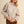 Cream Floral Lace Trim Button Up Top w Long Puff Sleeves