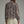 Brown & Ecru Long Puff Sleeve Top w Ruffle High Neckline