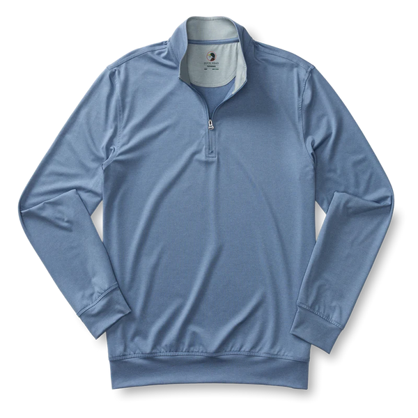 Long Drive Performance 1/4 Zip Pullover - Chambray Blue Heather