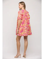 Floral Print Poplin Bodice Dress