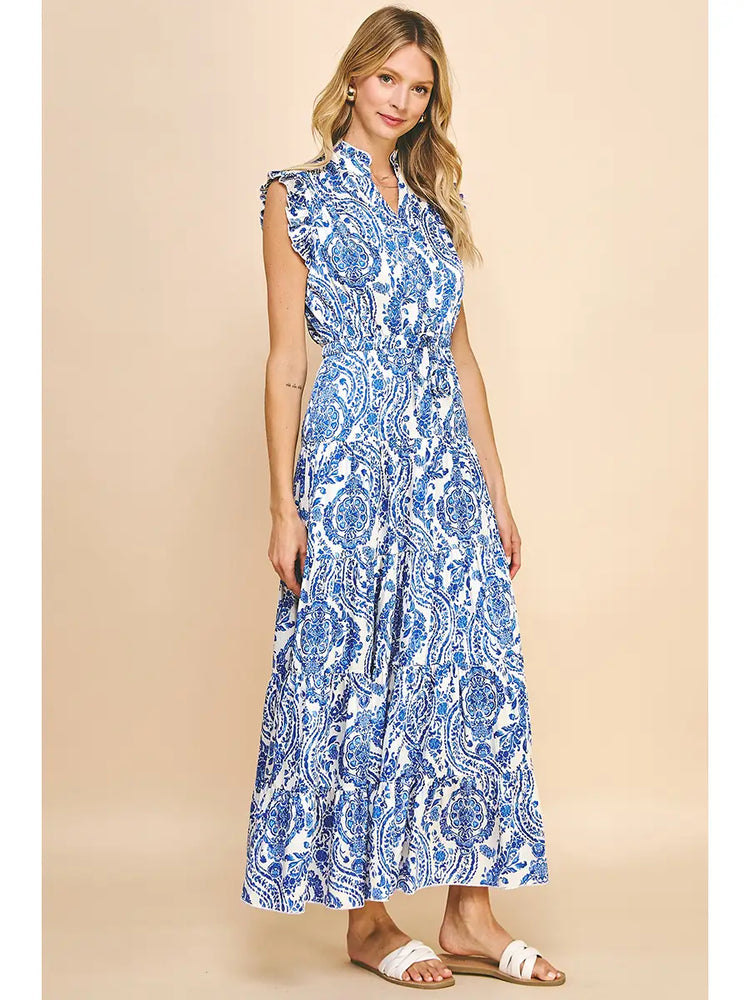 Paisley Maxi Dress - Blue