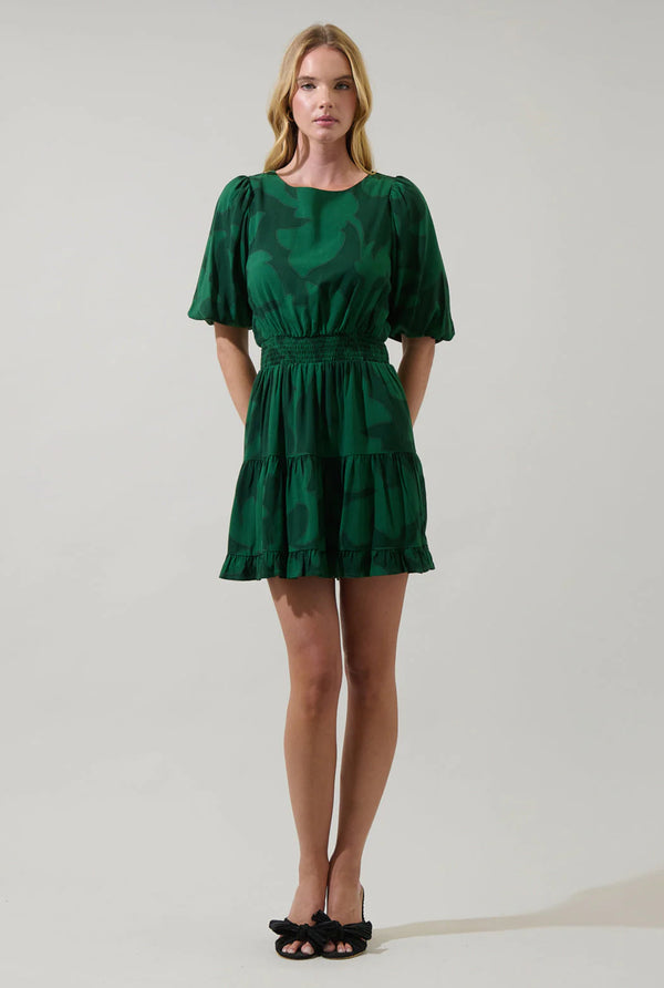 Benti Abstract Suma Ruffle Mini Dress