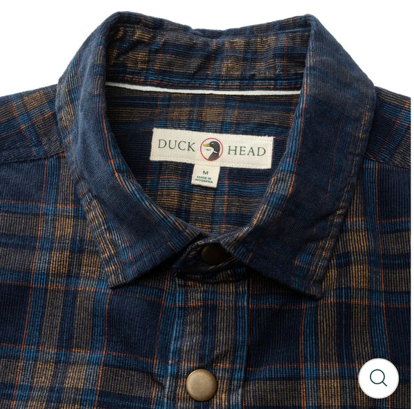 Corduroy Plaid Snap Shirt
Cavern Plaid Maritime Blue