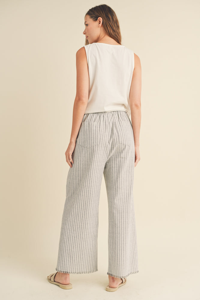 Cloud Stripe Linen Pants